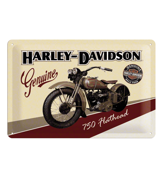 750 Flathead Harley muurposter van metaal