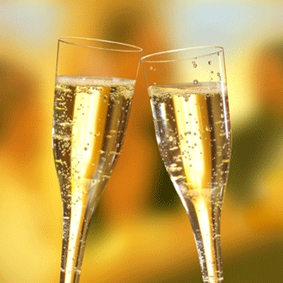 Champagne glazen van polystyreen10 stuks