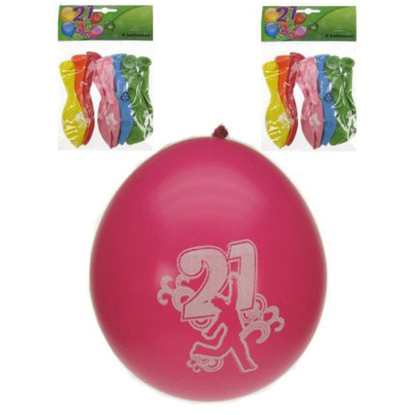 Gekleurde feest ballonnen 21 jaar
