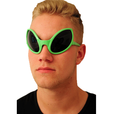 Groene alien zonnebrillen