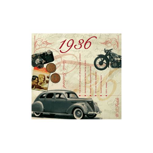 Hits uit 1936 verjaardagskaart