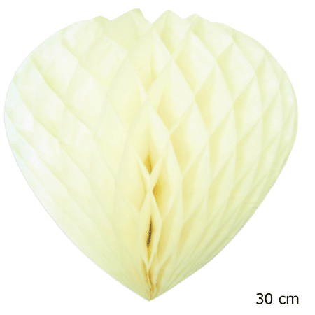 Ivoor kleurig decoratie hart 30 cm