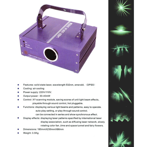Laser met groen licht