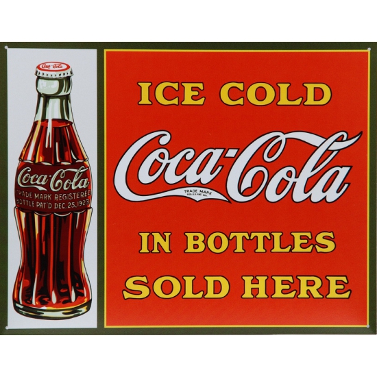 Metalen wandplaat ice cold Coca Cola