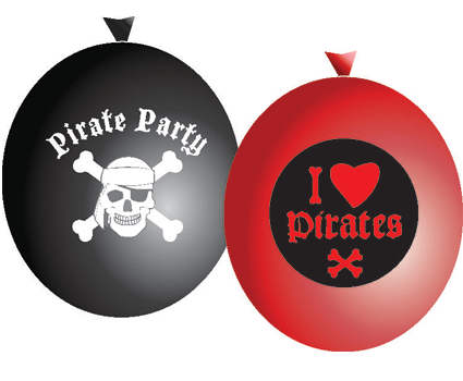Piraten feestje ballonnen 6 stuks