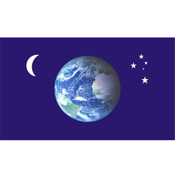 Polyester vlag aarde, maan en sterren