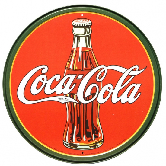 Ronde metalen wandplaat Coca Cola