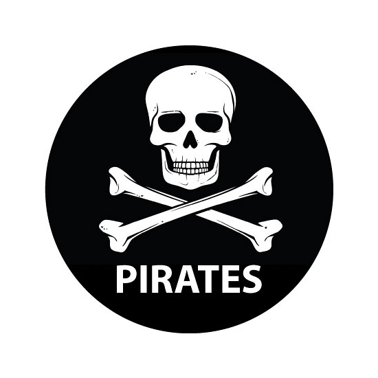 Zwarte piraten sticker 14,8 cm