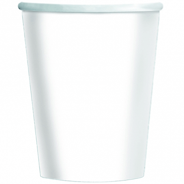 White paper cups 16 pcs