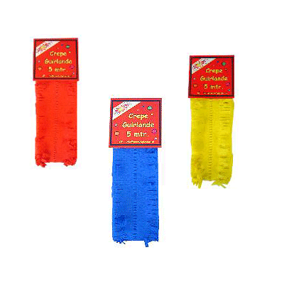 Crepe paper guirlande red blue yellow 
