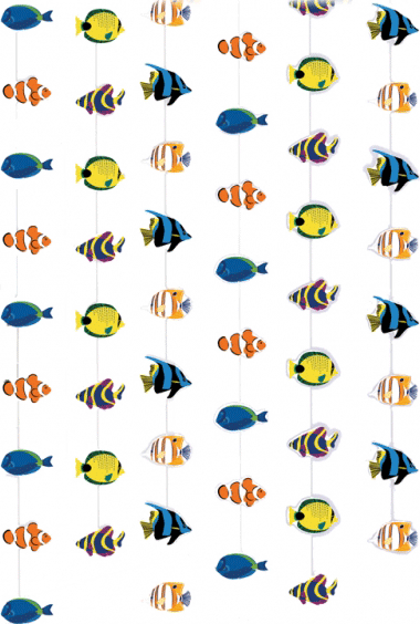 Tropical door curtain with fishes 200 x 90 cm - Party decorations