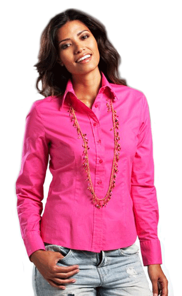 Fuchsia ladies blouse with long sleeves