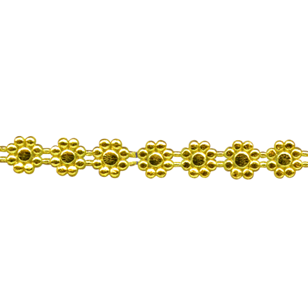 Kaars decoratie lintje goud met bloemen 24 x 1 cm