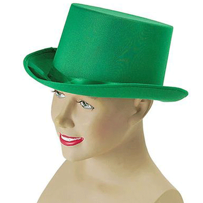 Hoge hoed groen satijn