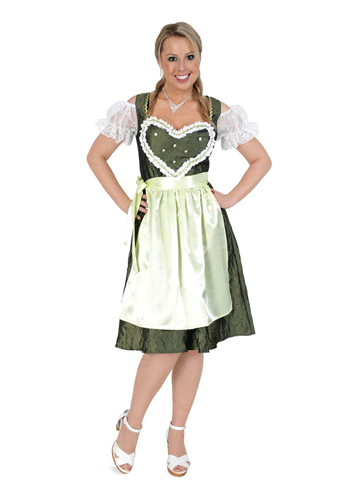 Tiroler dress green with heart