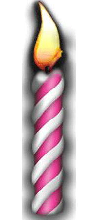 Star cut-out pink candle 190 cm