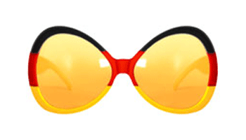 Party zonnebrillen zwart/rood/geel