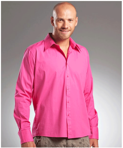 Vrije tijds shirt heren roze Manhatten