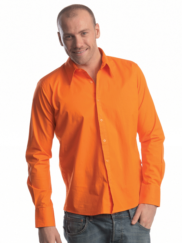Vrije tijds shirt oranje Manhatten