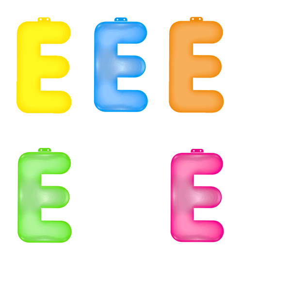 Inflatable letter E