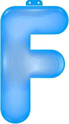 Blauwe letter F opblaasbaar