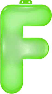 Inflatable letter F green
