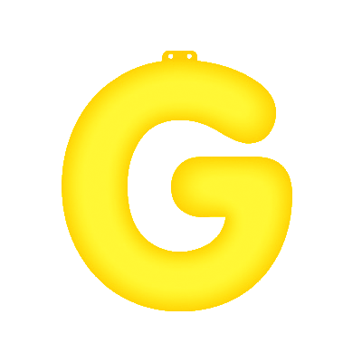 Inflatable letter G yellow