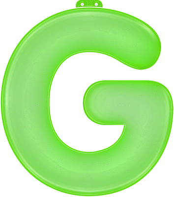 Groene letter G opblaasbaar