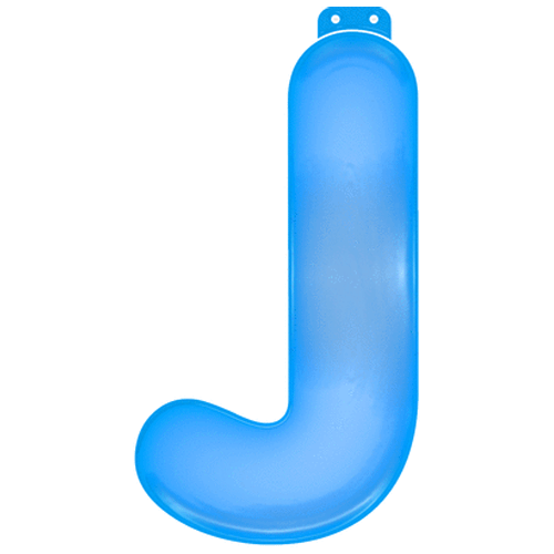 Blauwe letter J opblaasbaar