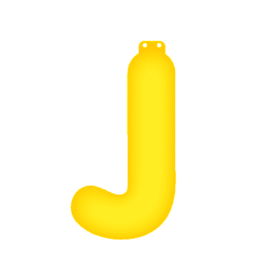 Inflatable letter J yellow