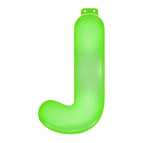 Groene letter J opblaasbaar