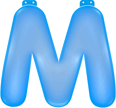 Inflatable letter M blue