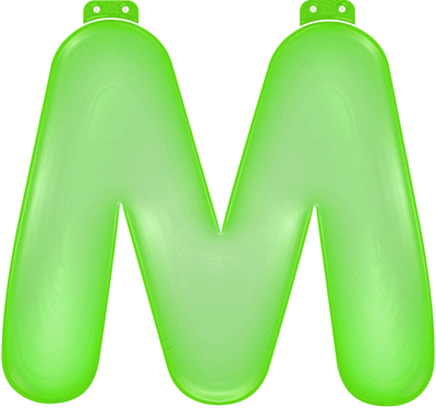 Groene letter M opblaasbaar
