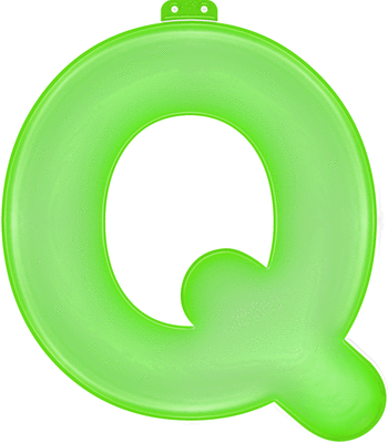 Groene letter Q opblaasbaar