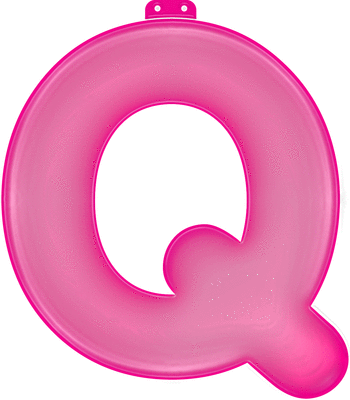 Roze letter Q opblaasbaar