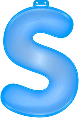 Blauwe letter S opblaasbaar