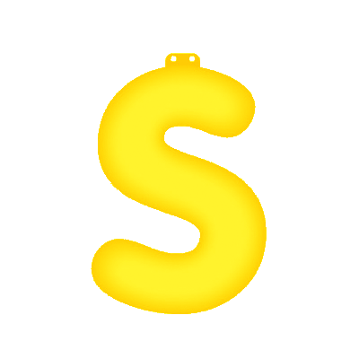 Inflatable letter S yellow