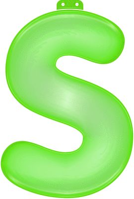 Groene letter S opblaasbaar