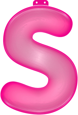 Roze letter S opblaasbaar