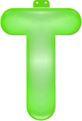 Inflatable letter T green