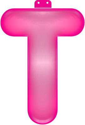 Roze letter T opblaasbaar