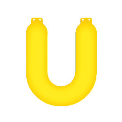 Inflatable letter U yellow