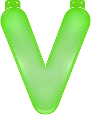 Groene letter V opblaasbaar