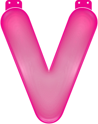 Inflatable letter V pink