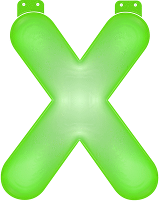 Groene letter X opblaasbaar
