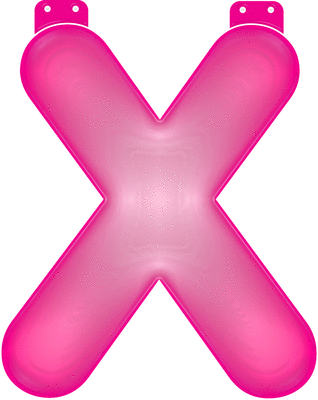 Roze letter X opblaasbaar
