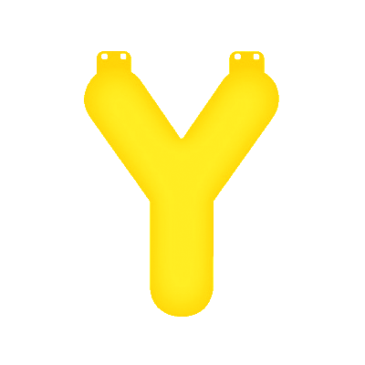 Gele letter Y opblaasbaar