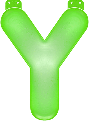 Groene letter Y opblaasbaar