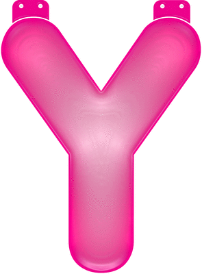 Roze letter Y opblaasbaar