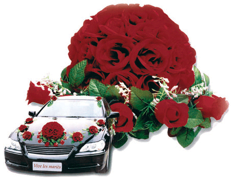 Verwonderlijk Trouwauto decoratie, Bruiloft rozen decoratie voor auto OL-73
